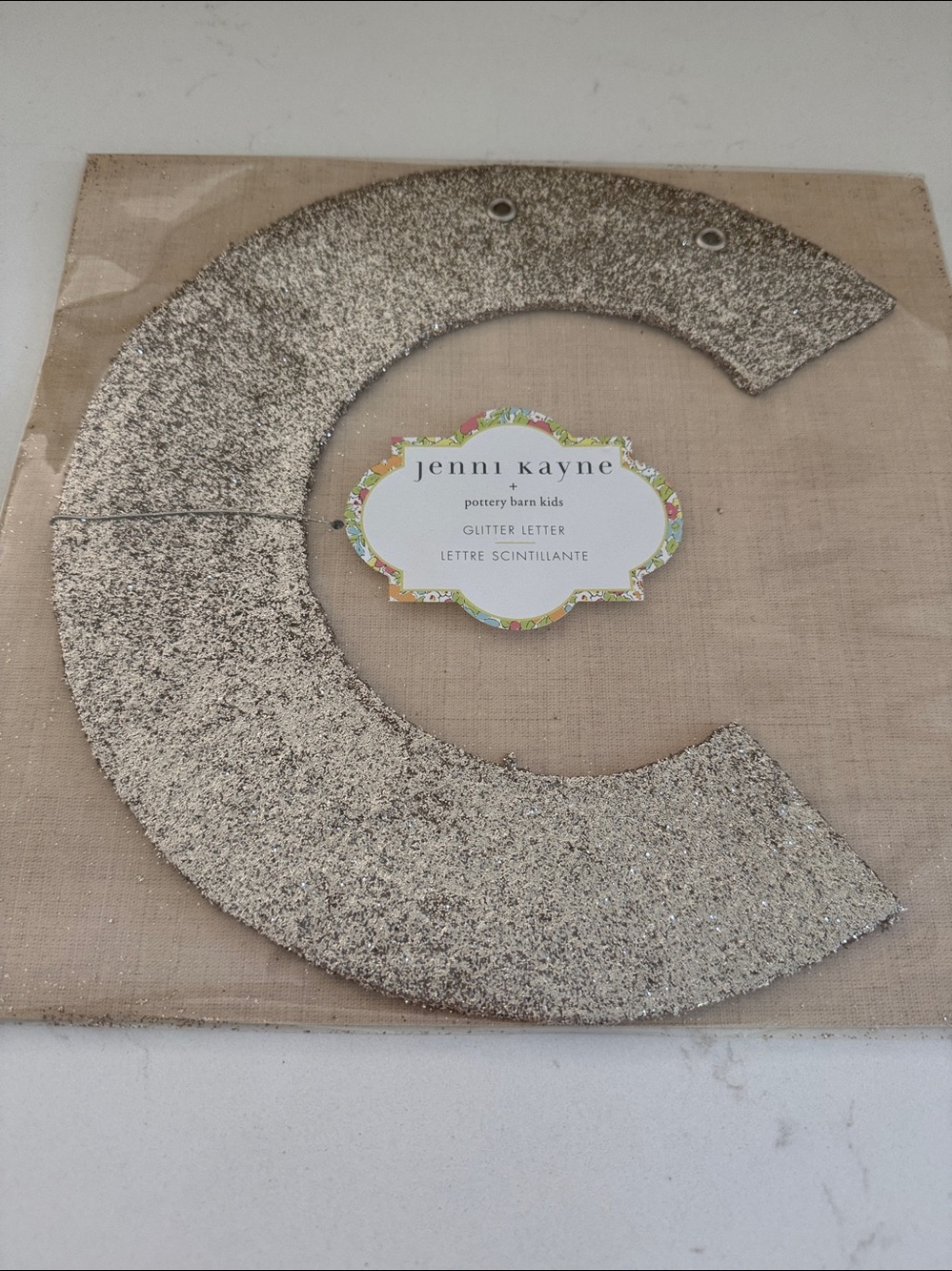 Jenni Kayne + Pottery Barn Kids Gold Glitter Letter C NWT